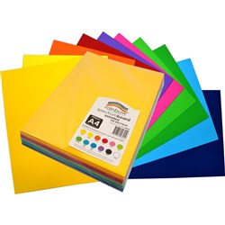 SPECTRUM 200GSM BOARD A4 ASSTD PACK 100 SHEETS