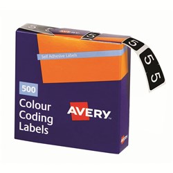 AVERY NUMERIC CODING LABEL 5 SIDE TAB 25X38MM DARK GREEN PACK OF 500