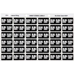 AVERY ALPHABET CODING LABEL Mc SIDE TAB 25X38MM WHITE BLACK PACK OF 180