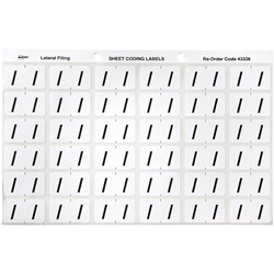 AVERY ALPHABET CODING LABEL / SIDE TAB 25X38MM WHITE BLACK PACK 180