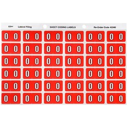 AVERY NUMERIC CODING LABEL 0 SIDE TAB 25X38MM PINK PACK OF 180