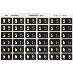 AVERY NUMERIC CODING LABEL 5 SIDE TAB 25X38MM DARK GREEN PACK OF 180