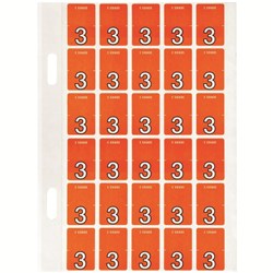 AVERY NUMERIC CODING LABEL 3 TOP TAB 20X30MM RED PACK OF 150