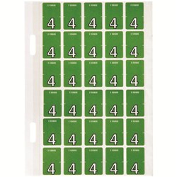 AVERY NUMERIC CODING LABEL 4 TOP TAB 20X30MM LIGHT GREEN PACK OF 150