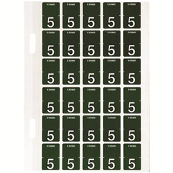 AVERY NUMERIC CODING LABEL 5 TOP TAB 20X30MM DARK GREEN PACK OF 150