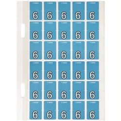 AVERY NUMERIC CODING LABEL 6 TOP TAB 20X30MM BLUE PACK OF 150