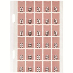 AVERY NUMERIC CODING LABEL 8 TOP TAB 20X30MM MAUVE PACK OF 150