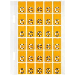 AVERY ALPHABET CODING LABEL C TOP TAB 20X30MM ORANGE PACK OF 150