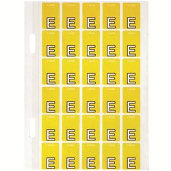 AVERY ALPHABET CODING LABEL E TOP TAB 20X30MM YELLOW PACK OF 150