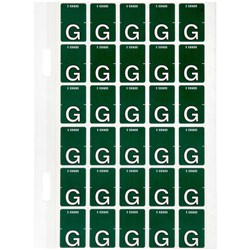AVERY ALPHABET CODING LABEL G TOP TAB 20X30MM DARK GREEN PACK OF 150