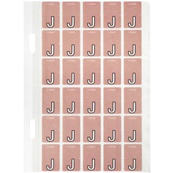 AVERY ALPHABET CODING LABEL J TOP TAB 20X30MM MAUVE PACK OF 150