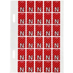 AVERY ALPHABET CODING LABEL N TOP TAB 20X30MM MAGENTA PACK OF 150