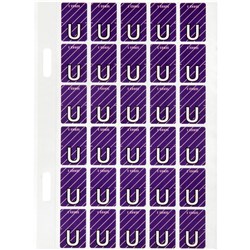 AVERY ALPHABET CODING LABEL U SIDE TAB 20X30MM PURPLE PACK OF 150
