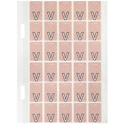 AVERY ALPHABET CODING LABEL V SIDE TAB 20X30MM MAUVE PACK OF 150