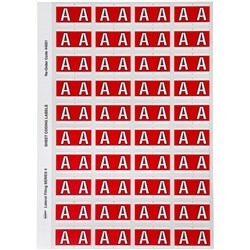 AVERY ALPHABET CODING LABEL A SIDE TAB 25X42MM RED PACK OF 240     44501