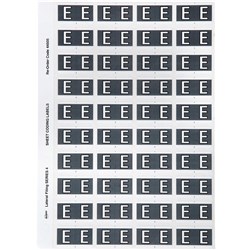 AVERY ALPHABET CODING LABEL E SIDE TAB 25X42MM GREY PACK OF 240
