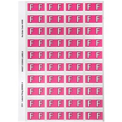 AVERY ALPHABET CODING LABEL F SIDE TAB 25X42MM PINK PACK OF 240