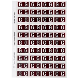AVERY ALPHABET CODING LABEL G SIDE 25X42MM BROWN PACK OF 240