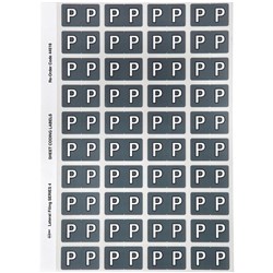 AVERY ALPHABET CODING LABEL P SIDE TAB 25X42MM GREY PACK OF 240