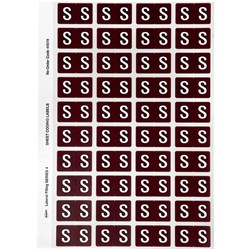 AVERY ALPHABET CODING LABEL S SIDE TAB 25X42MM BROWN PACK OF 240