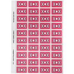 AVERY ALPHABT CODING LABEL X SIDE TAB 25X42MM PINK PACK OF 240