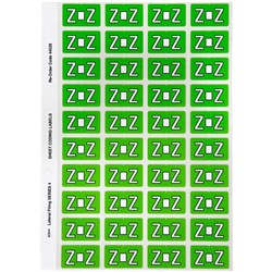 AVERY ALPHABET CODING LABEL Z SIDE TAB 25X42MM LIGHT GREEN PACK OF 240