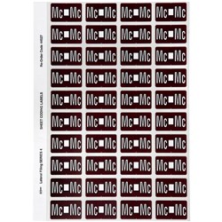 AVERY ALPHABET CODING LABEL Mc SIDE TAB 25X42MM BROWN PACK OF 240