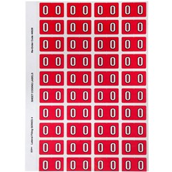 AVERY NUMERIC CODING LABELS 0 SIDE TAB 25X42MM RED 44528 PACK OF 240