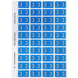 AVERY NUMERIC CODING LABEL 3 SIDE TAB 25X42MM BLUE PACK OF 240