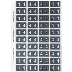 AVERY NUMERIC CODING LABEL 4 SIDE TAB 25X42MM GREY PACK OF 240