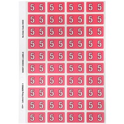 AVERY NUMERIC CODING LABEL 5 SIDE TAB 25X42MM PINK PACK OF 240