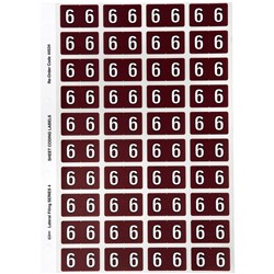 AVERY NUMERIC CODING LABEL 6 SIDE TAB 25X42MM BROWN PACK OF 240