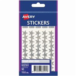 AVERY STICKER HANDIPACKS Small Silver Stars B/Pack Minimum buy quantity 10 pkts