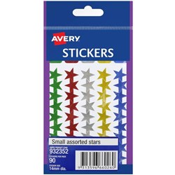 AVERY STICKER HANDIPACKS Small Stars - Assorted B/Pack