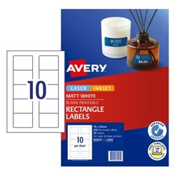 LABEL AVERY LASER L7666 70mm x 52mm 3.5" DISKETTE 25 SHEETS OF 10 UP