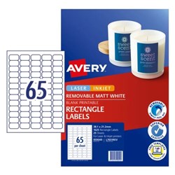 AVERY LASER LABEL L7651*REV* 959049 L7651 REMOVABLE PK25
