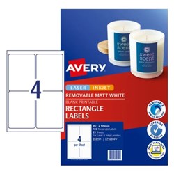 AVERY 959151 L7169REV LABEL 99.1X139MM 4 UP PACK 25 SHT