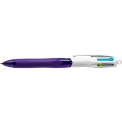 BIC 4 COLOUR BALLPOINT PENS RETRACTABLE GRIP FASHION PACK OF 10