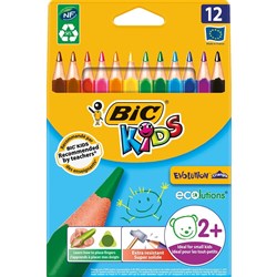 BIC KIDS COLOUR PENCIL Triangular Pack of 12