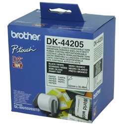BROTHER LABELS DK-44205 REMOVABLE CONTINUOUS WHITE 62MM X 30.48M