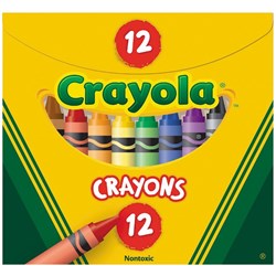 CRAYOLA CRAYONS REGULAR 12 ASSORTED TUCK BOX 92X8MM