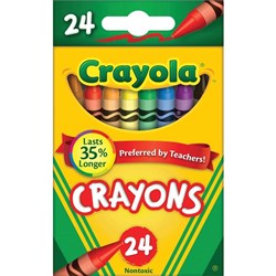 CRAYOLA CRAYONS REGULAR 24 ASSORTED TUCK BOX 92X8MM