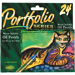 CRAYOLA PORTFOLIO OIL PASTELS 24 ASSORTED WATER SOLUBLE