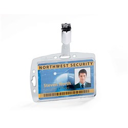 DURABLE SECURITY PASS HOLDER Acrylic With Rotating Clip Box