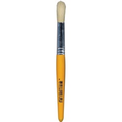 EDVANTAGE STUBBY PAINT BRUSHES STUBBY ROUND HOGS HAIR BRISTLE BRUSH - WOODEN PK12