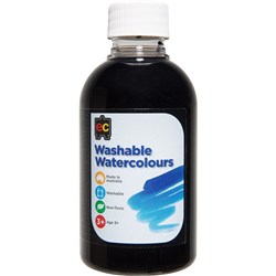 EC WASHABLE WATERCOLOUR PAINTS 250ML BLACK