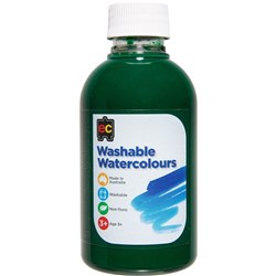 EC WASHABLE WATERCOLOUR PAINTS 250ML GREEN