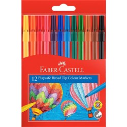 FABER-CASTELL PLAYSAFE MARKERS ASSORTED 12s