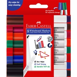 FABER CASTELL WBOARD MARKERS ASSORTED 8'S