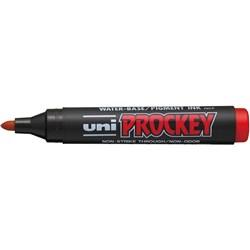 UNI PROCKEY PERMANENT MARKER Bullet Tip Red Box of 12